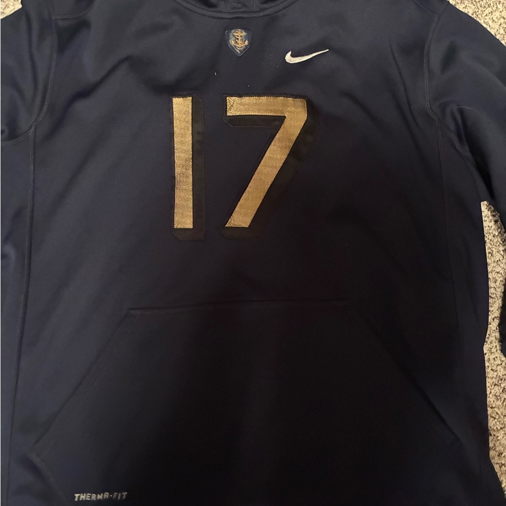 Nike Dark Blue Hoodie with Gold Accents